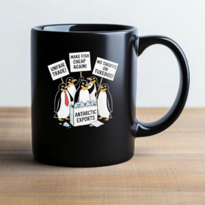 Antarctic exports Penguins Against Tariffs Heard Island Mug