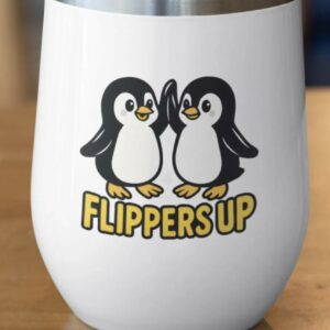 Flippers Up Penguin Sticker