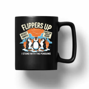 Funny Resist Penguins Protest Against Tariffs Classic Mug