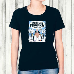 Official Tariffs on Penguins Heard Island Funny Penguin Tariffs T-Shirt