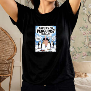 Official Tariffs on Penguins Heard Island Funny Penguin Tariffs T-Shirt