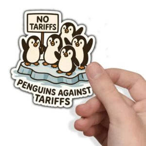 PENGUINS AGAINST TARIFFS Sticker, Waterproof Decal