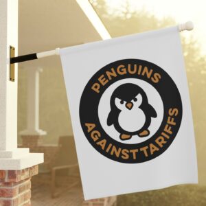 Penguins Against Tariffs 2025 Flag
