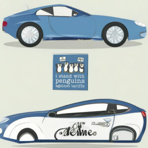 Penguins Against Tariffs Car Magnet, Sticker