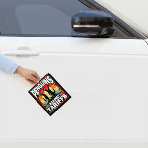 Penguins Against Tariffs Funny Penguins Anti Tariffs Vintage Sticker