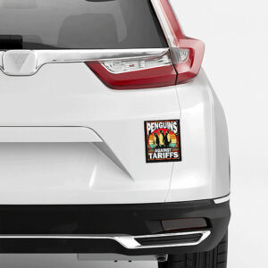 Penguins Against Tariffs Funny Penguins Anti Tariffs Vintage Sticker