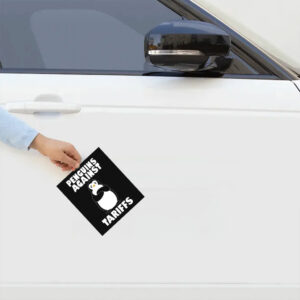 Penguins Against Tariffs Funny Sticker