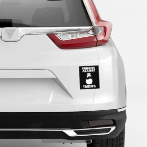 Penguins Against Tariffs Funny Sticker