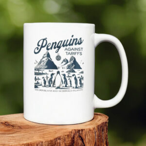 Penguins Against Tariffs, Funny Trump Tariffs Mug