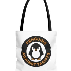 Penguins Against Tariffs Tote Bag