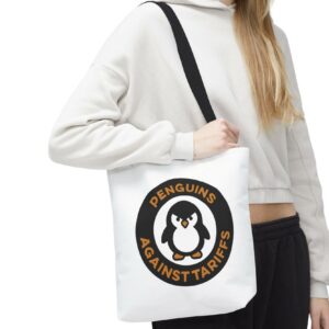 Penguins Against Tariffs Tote Bag