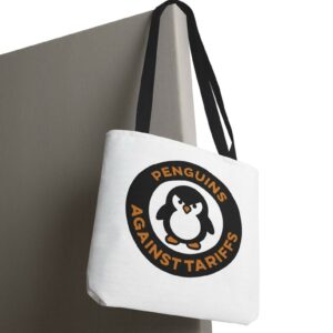 Penguins Against Tariffs Tote Bag