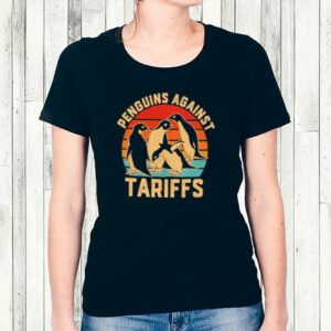 Penguins against tariffs vintage shirt