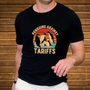 Penguins against tariffs vintage shirt