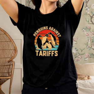 Penguins against tariffs vintage shirt