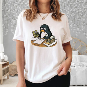 Penguins against tariffs writing Tax shirt